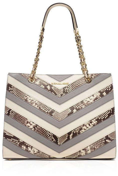 Michael Kors Susannah Large Tote Purse Bag Chevron